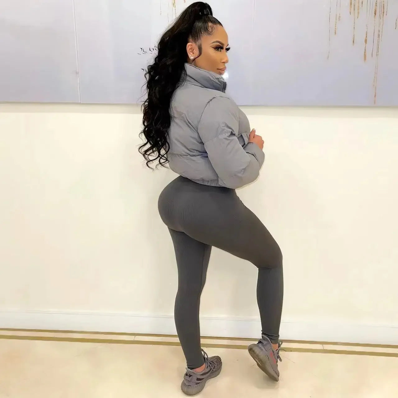 Elegant Black Down Jacket 2024