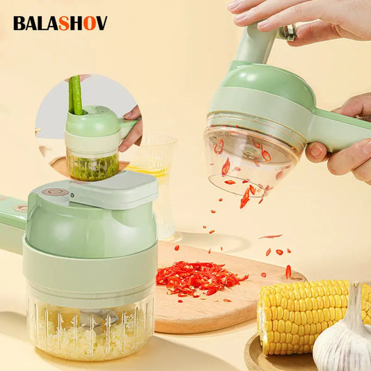 4-in-1 Electric Vegetable Cutter Set