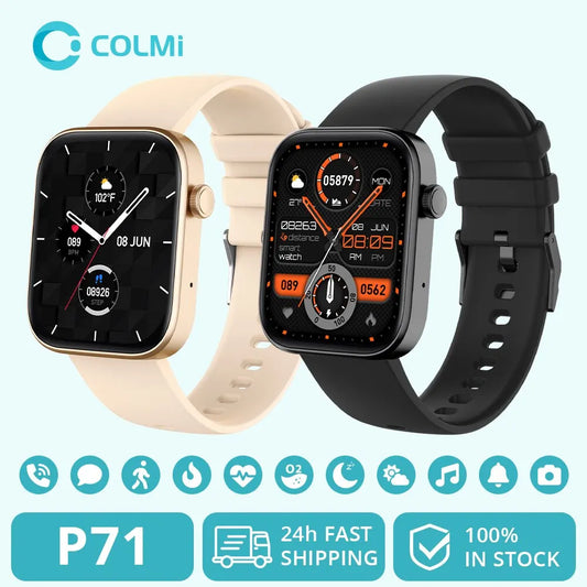 COLMI P71 Voice Calling Smartwatch Health Monitoring IP68 Waterproof Smart Notifications Voice Assistant Smart Watch unisex